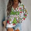 Women's Fashion Loose Raglan Sleeve T-Shirt With Christmas Print Casual Top