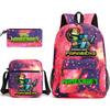 Large Capacity Schoolbag with Shoulder Strap; Student Three-piece Pencil Case Set