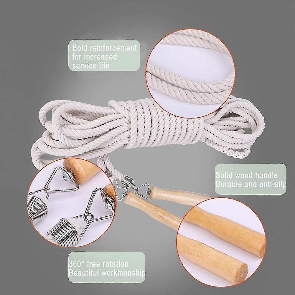 Skipping Rope, 16ft-22.9ft-32ft Long Jump Rope With Wooden Handle For Kids And Adult, Best Team Group Double Dutch Jump Rope For School Sport And Outd