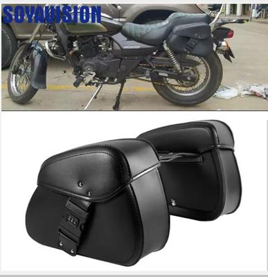 Cerradura de Contraseña Alforjas Laterales para Motocicleta Almacenamiento de Herramientas Bolsas de Sillín Universales para Harley Kawasaki Suzuki Yamaha Cruiser Bobber