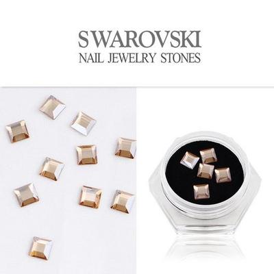Quadratisch Flach Goldener Schatten Nagelkunst Fancy Stone 5 Stück DSJAF-2400-GS