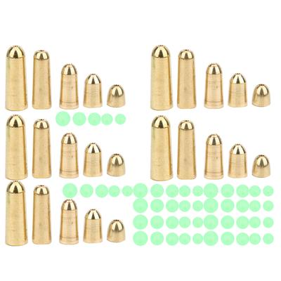 T0048 75PCS 5size Brass Weights Fishing Sinkers with 5size Plastic Luminous Fishing Beads Kit