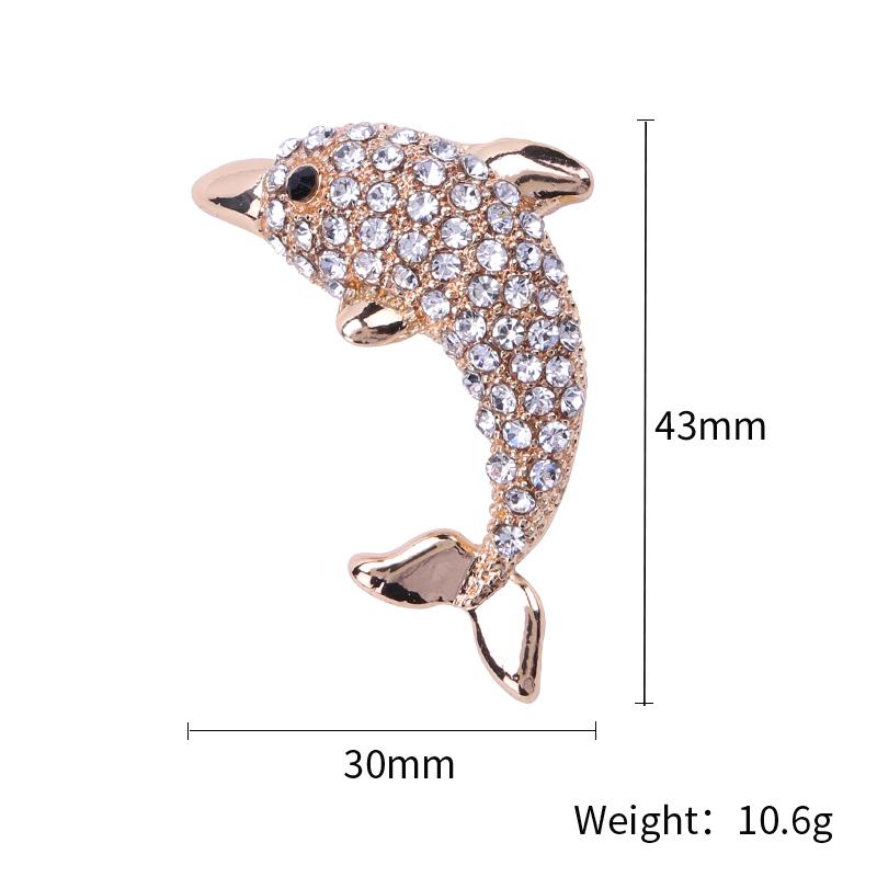 Fashion Rhinestone Dolphin Brooches Crystal Pins Brooches For Women Dress Accessories Party Jewelry Girl 'S Cute Gifts