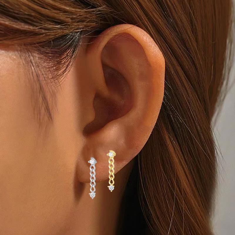 Elegant F136 Titanium Alloy Zircon-Inlaid Pendant Earrings