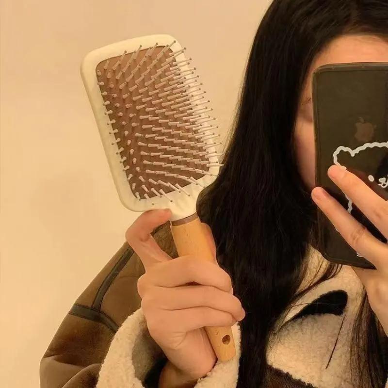 Airbag Comb Wooden Comb Scalp Massage Air Cushion Comb Fluffy Ladies Special Curly Hair Rib Comb Anti-static Modeling
