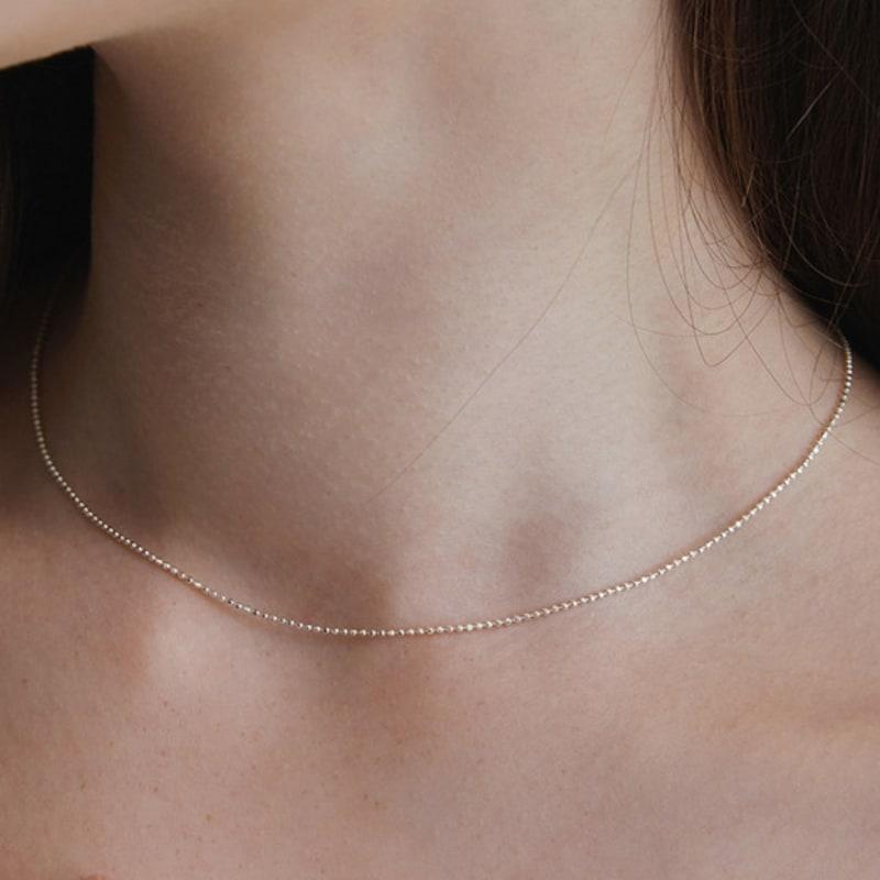 

TATIANA (925 Silver) Basic Ball Chain Necklace NZ2415 Gold Plated