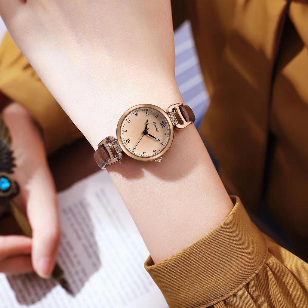 Quartz Watch Women PU Leather Thin Strap Wristwatch Ladies Watches Solid Color Fashion Women Gift Watch Relojes Para Mujer