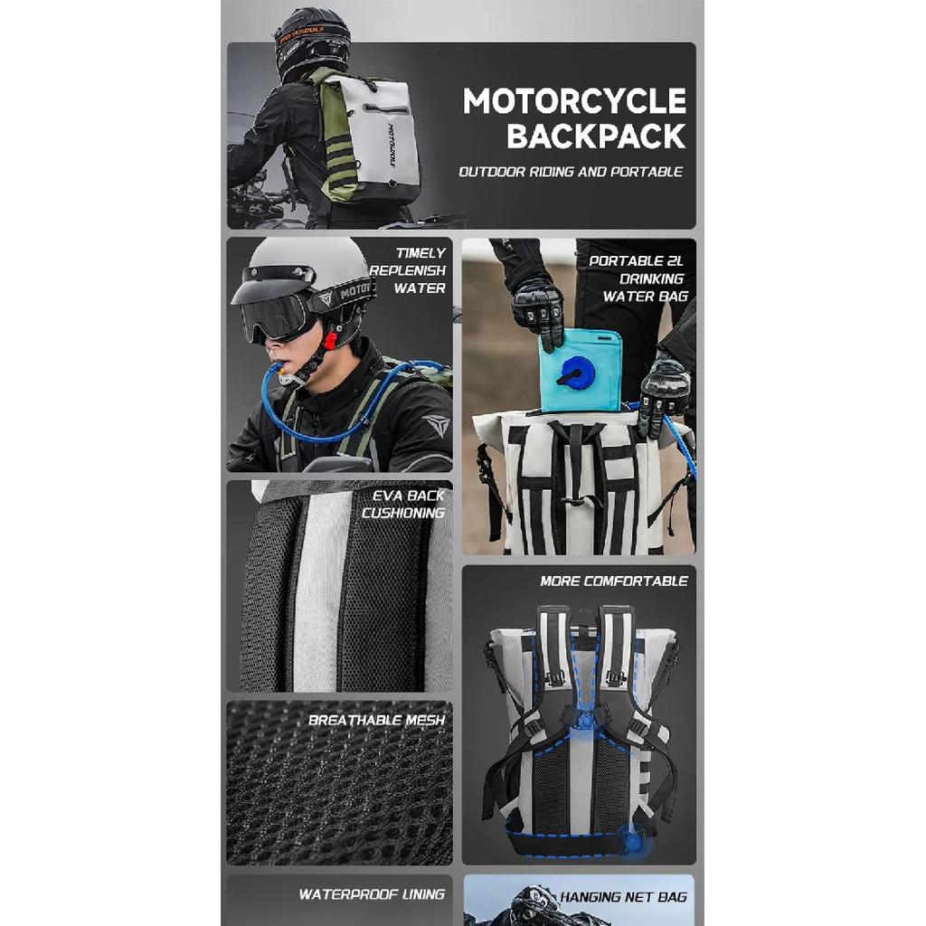Motowolf Oxford Motorrad Wasserdichte Tasche Rucksack Langstreckenreise Trockentasche Tragbare Wasseraufbewahrungstasche Abenteuer Reitausrüstung