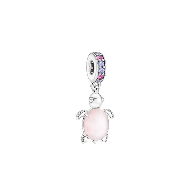 Pandora Murano Glass Pink Turtle Pendant Women Jewelry 798939C02 Box,F,Pink