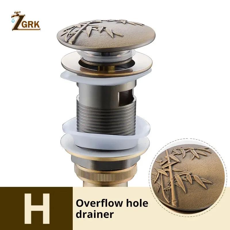 Bathroom Basin Sink Pop Up Drain Antique Brass Clic-clac Waterlet Vanity Sink Waste Drainer Art Carving Bathroom Accessories