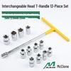 Multi-function T-Handle Socket Wrench Set with Interchangeable Heads