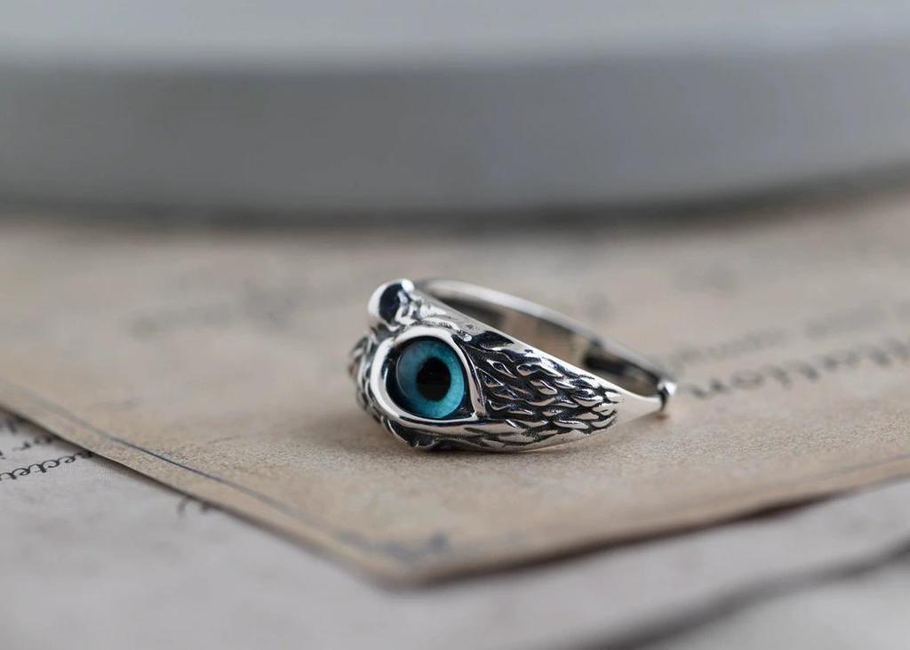 Owl Ring Women's Retro Fashionable Adjustable Hip Hop Metal Index Finger Ring