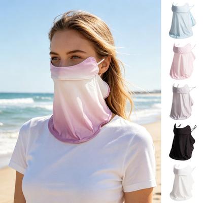 Sun Protection Guard Lightweight Breathable Sunblock Face Guard Gradient Dyeing Technology Ice Silk Face Guard