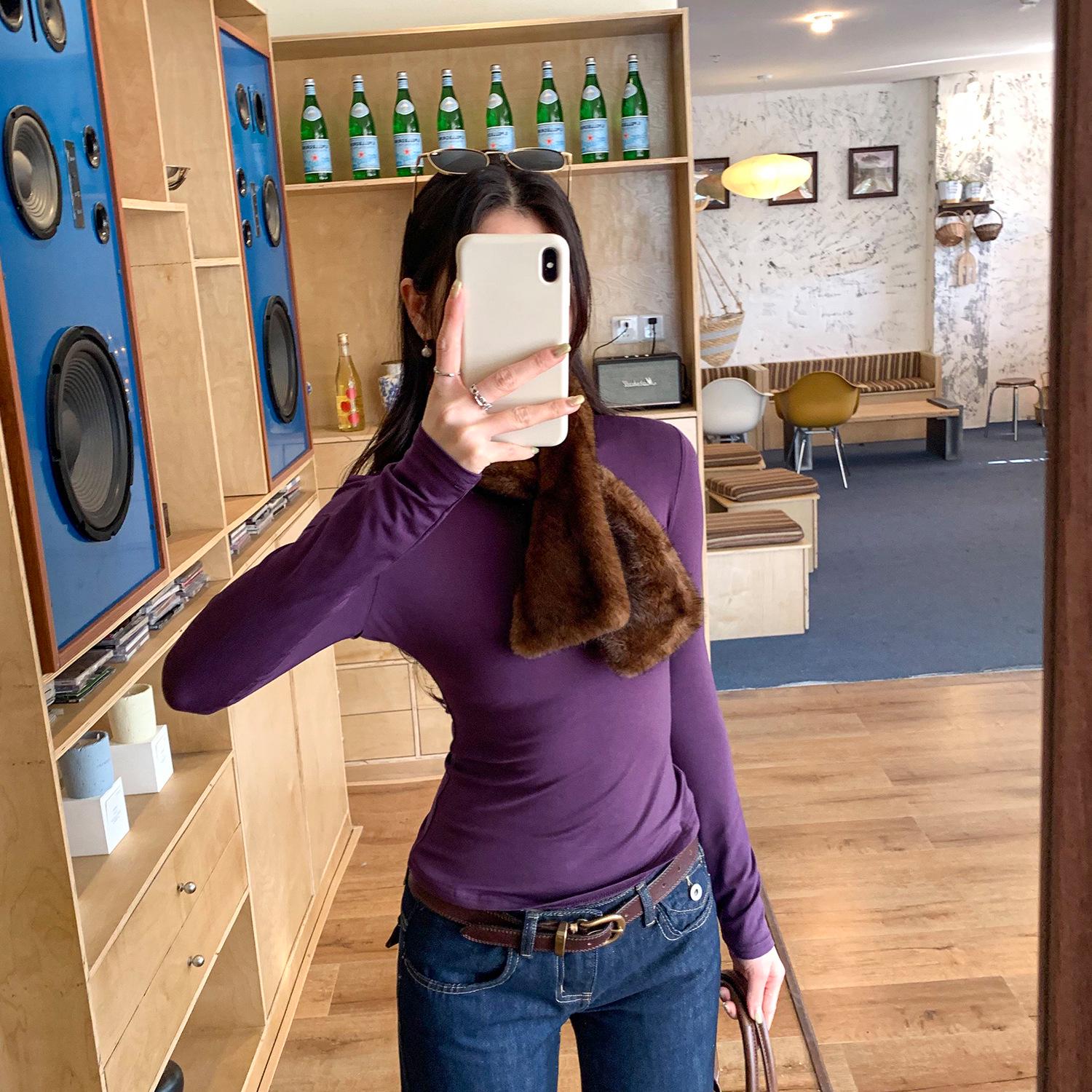 Women s Slim-Fit Athletic Long-Sleeve Base Layer T-Shirt S фиолетовый