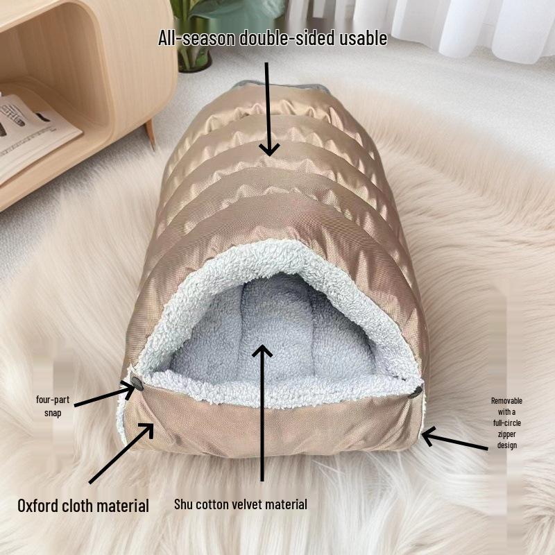 Cat & Small Dog Winter Warm Semi-Closed Nest - Spacious All-Season Sleeping Bag