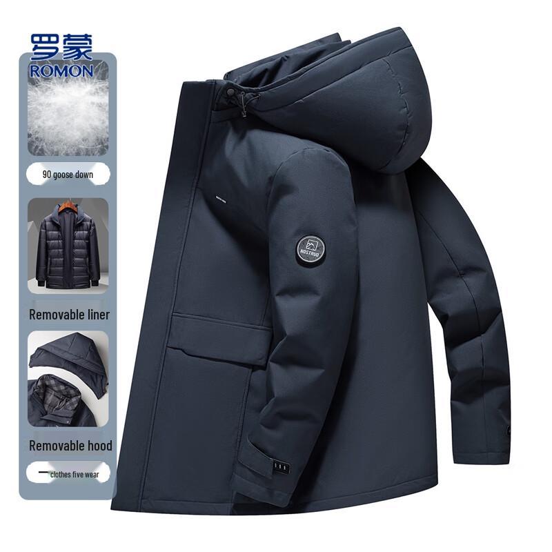 Romon Men s 90% Goose Down Mid-Length Jacket L