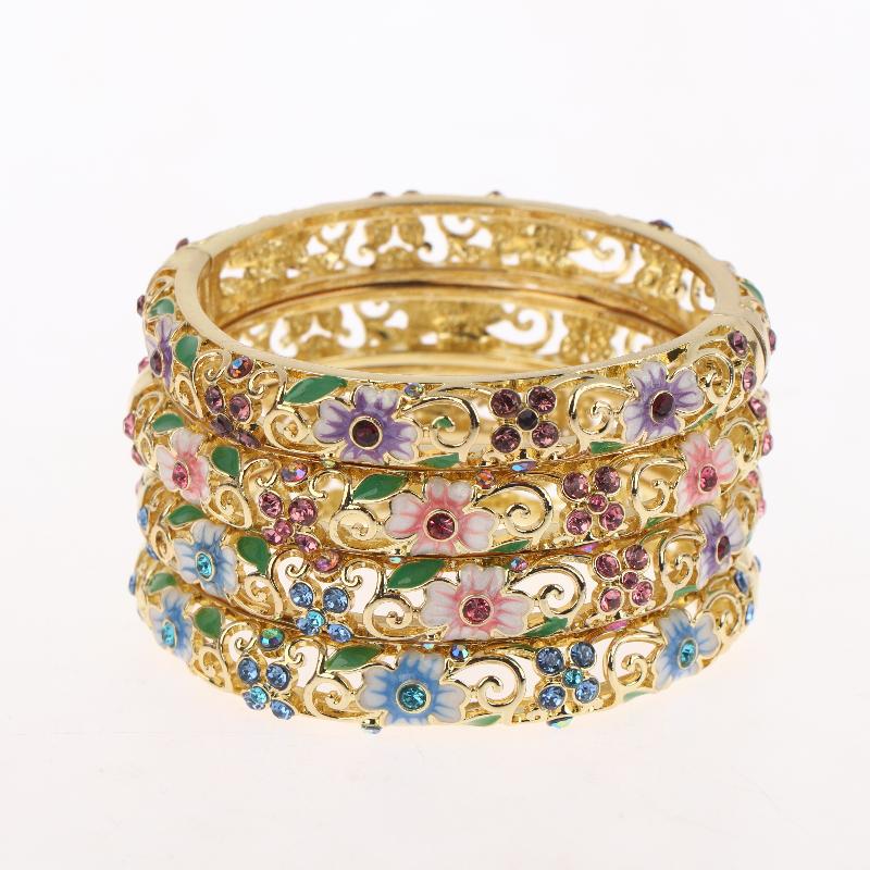 Brățară Cloisonne Vintage Stil Etnic Emailată Golită Floare Brățară Modă Elegantă Brățări Pentru Femei Bijuterii Cadouri