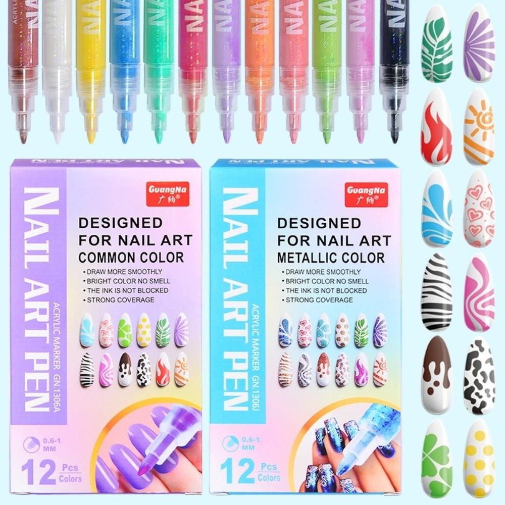 7/12 Colors Nail Art Graffiti Pen Waterproof Nail Art Pens Set New Nail Art Marker