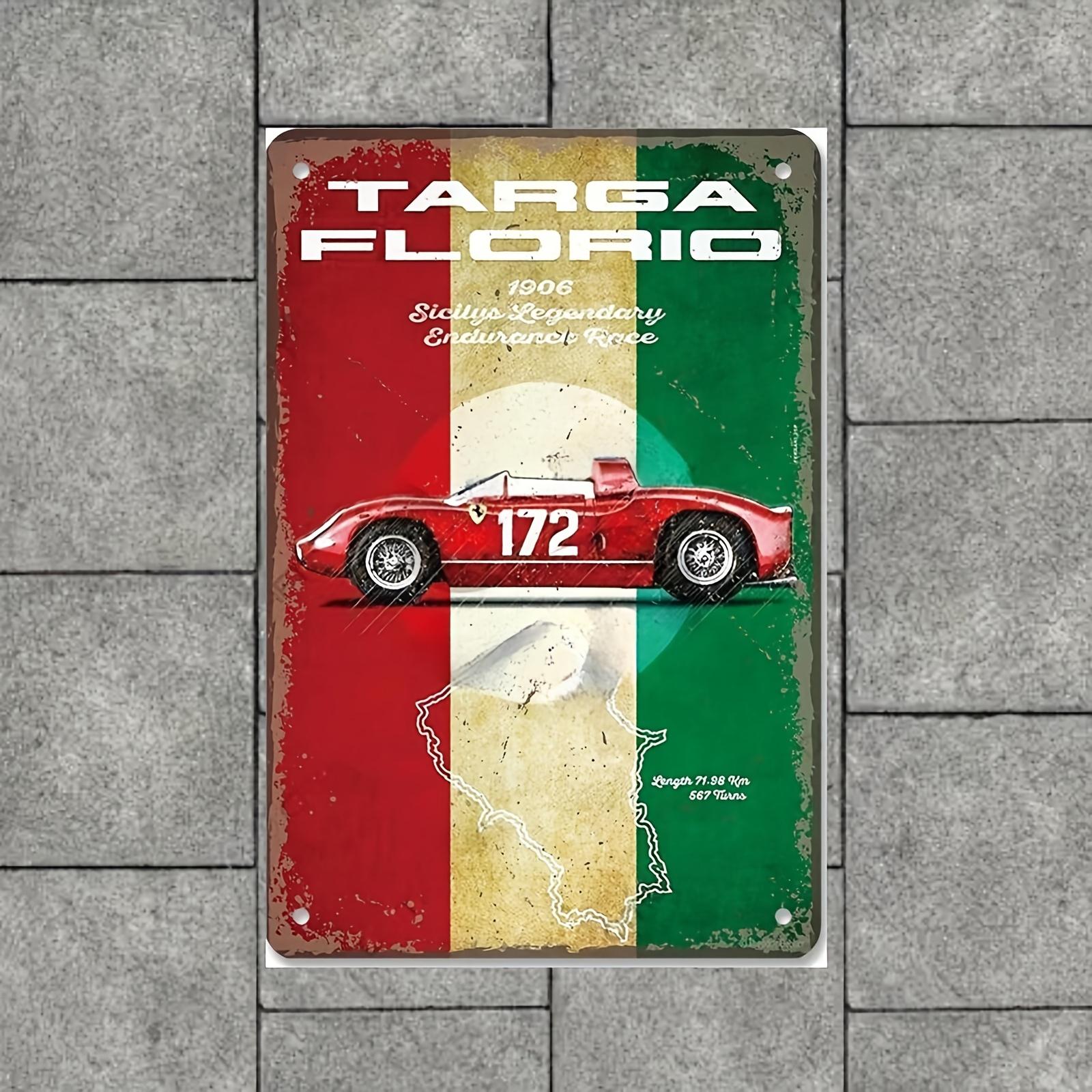 

Vintage Race Car Metal Sign Unframed Wall Art for Garage Home Decor Perfect New Year Gift 20x30cm（7.8x11.8inch）