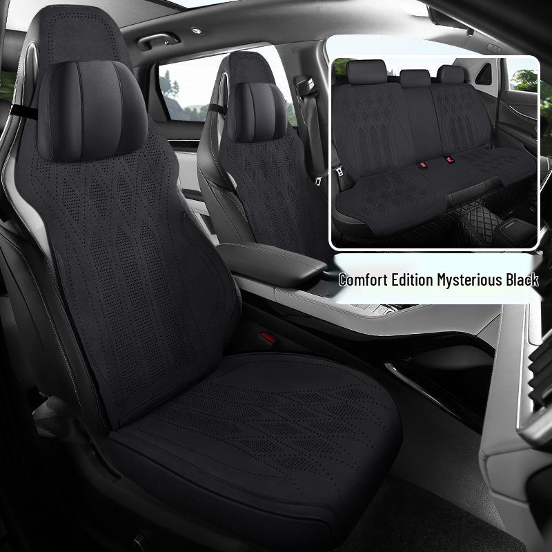 Geely Borui New Energy Four Seasons Ultra-thin Suede Saddle Car Seat Cushion Set