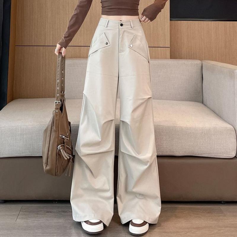 Women Spring Summer Korean New Outdoor Hiking Pants High Waist Loose Sports Wide-leg Trousers