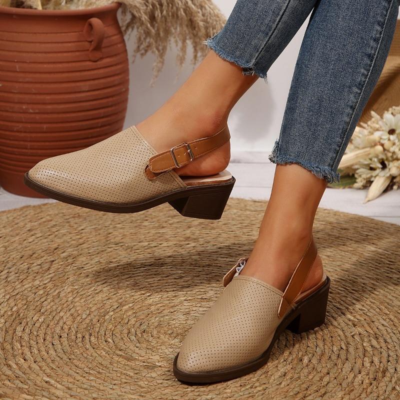 Fashion Spring New Sandals Women's Fashion Pointed Head Shallow Mouth Vent Anti-slip Wear-resistant High Heels