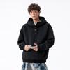 MEDE Men's Half-High Collar Button Hooded Sweatshirt