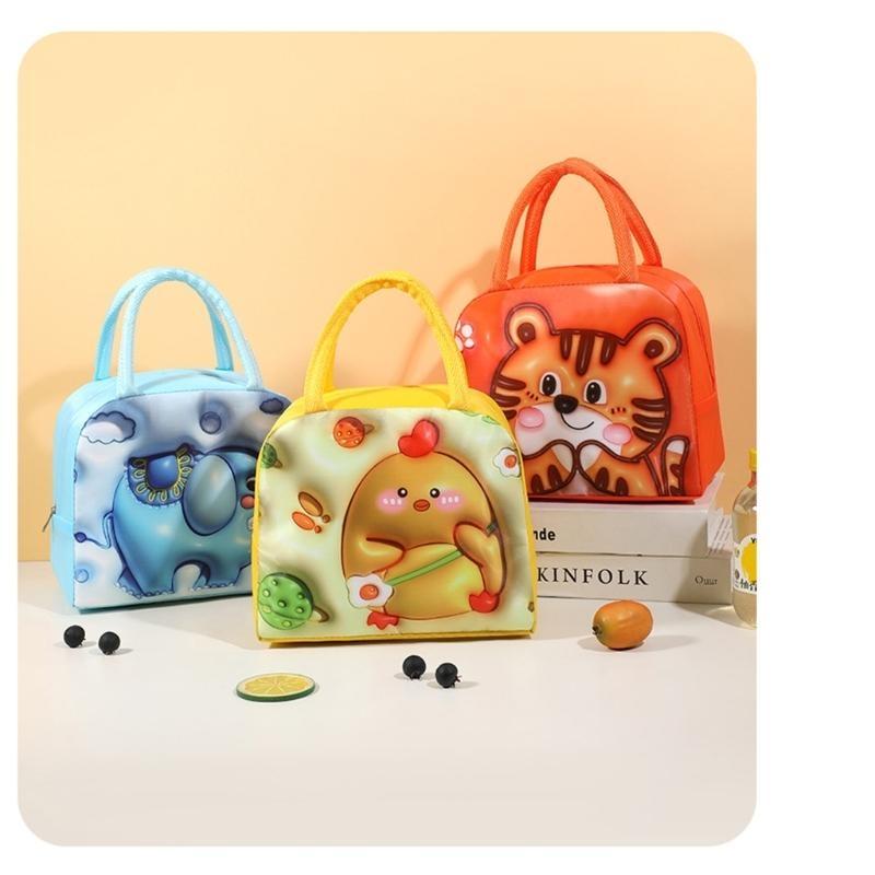 Waterproof Durable Fabric Lunch Box Bag with Lovely Animal Pattern for Kids