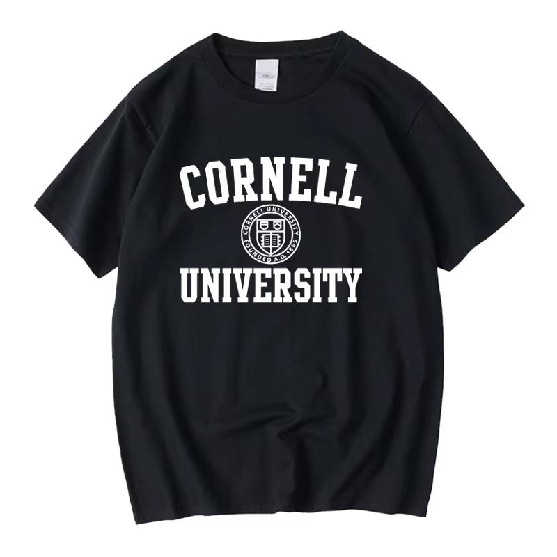 2026 Hot Sale Cornell University Short-sleeved Cotton T-shirt Summer Men's and Women's Youth Cultural Commemorative Shirt Daily Casual Wear Tee Top