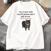 Viral Meme Chubby Cat Text Print T-Shirt Unisex Men Women Funny Couple Joke Nuclear Bomb Slogan Casual Daily Short Sleeve Tops 1