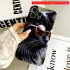 2DFlat Sunglasses Cat Portrait Phone Case All Inclusive Film Hard iPhone Case, Compatible with iPhone 18 Pro Max 17 16 15 14 13 12 11