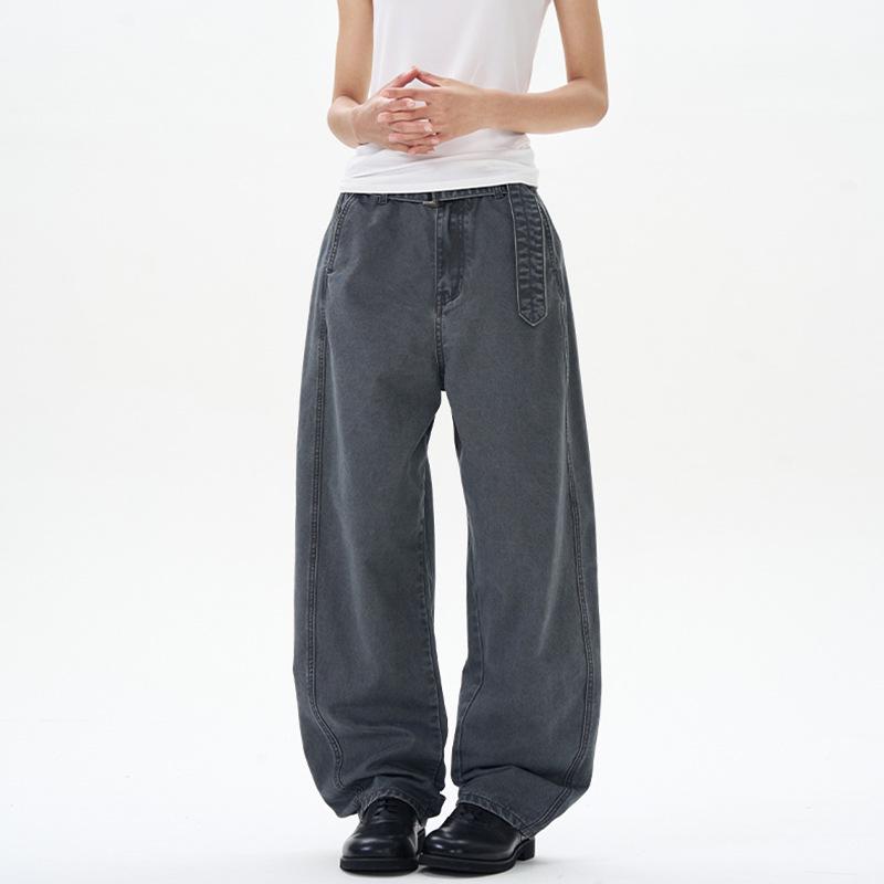 LKTM Unisex Wide-Leg Pure Cotton Stone Wash Casual Pants