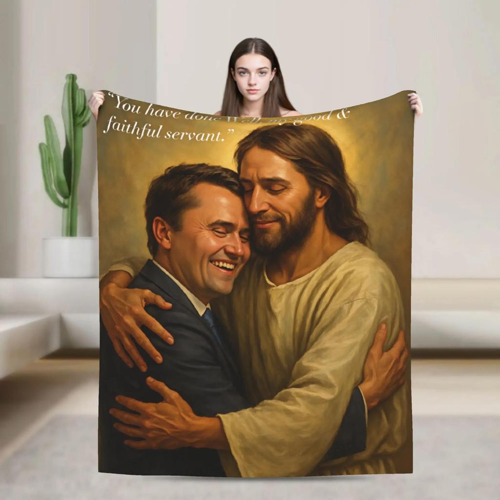 Coperta Plaid Calda Morbida in Flanella per Ragazzo Ragazza Charlie Kirk Regalo di Compleanno Viaggio Copri Copriletto Divano Stampato