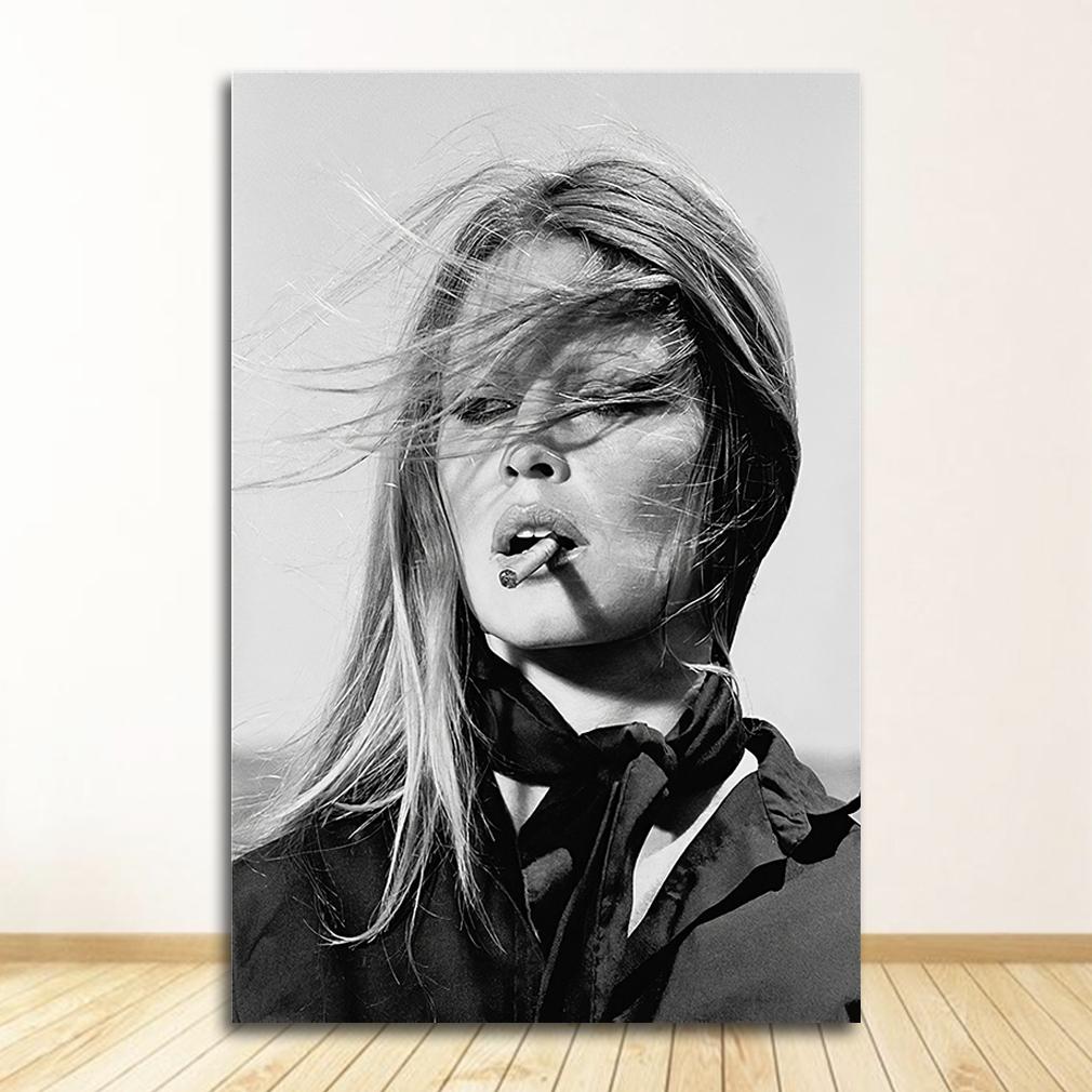Black & White Picture Fashion Home Decor Poster Sexy Girls Canvas Print Surf Wall Art Smoking Painting