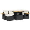 VidaXL Salon de Jardin avec Coussins 7 pcs, Canapés de Terrasse, Ensemble de Meubles de Patio, Mobilier d'Extérieur, Noir 3276143