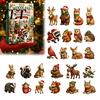 Advent Calendar for Boys 24 Days Christmas Calendar, Forest Animals Countdown Acrylic Elf Figures Cute Collectible Toys Holiday Party Decoration Box