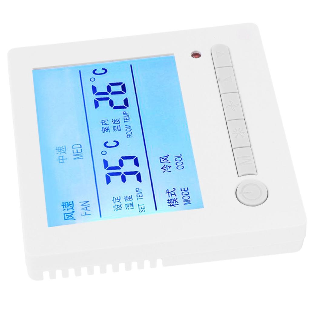 AC220V Intelligent LCD Thermostat Fan Coil Temperature Controller Air Conditioning Panel Switch