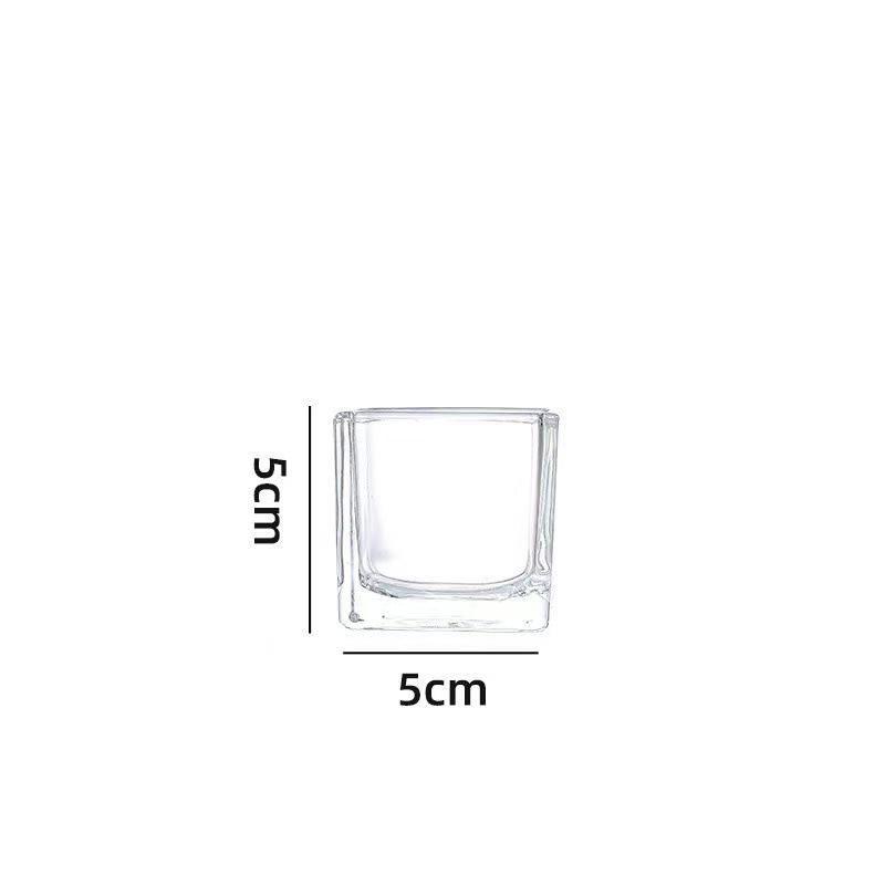 New Transparent Glass Candle Holder: Round Bottom & Square Candlestick