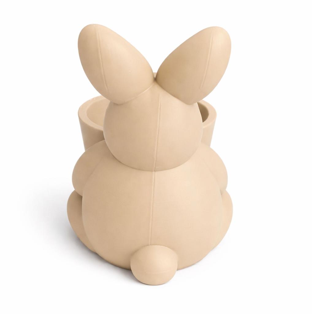 Easter Decoration - Beige Rabbit with a Bowl and a Container for Small Items