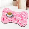 1 pièce Tapis Antidérapant Géométrique Arête de Poisson Empreinte de Patte pour Chien - Tapis pour Gamelles d'Eau et de Nourriture pour Chiens de Petite à Moyenne Taille, Facile à Nettoyer,