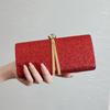 2026 Elegant Fashion Women's Shiny Evening Box Bag Luxury Wedding Party Glitter Dinner Handbag Lady Prom Dress Crossbody Bag