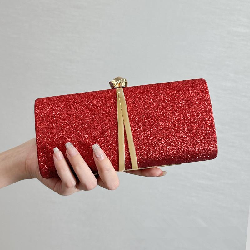 2026 Elegant Fashion Women's Shiny Evening Box Bag Luxury Wedding Party Glitter Dinner Handbag Lady Prom Dress Crossbody Bag