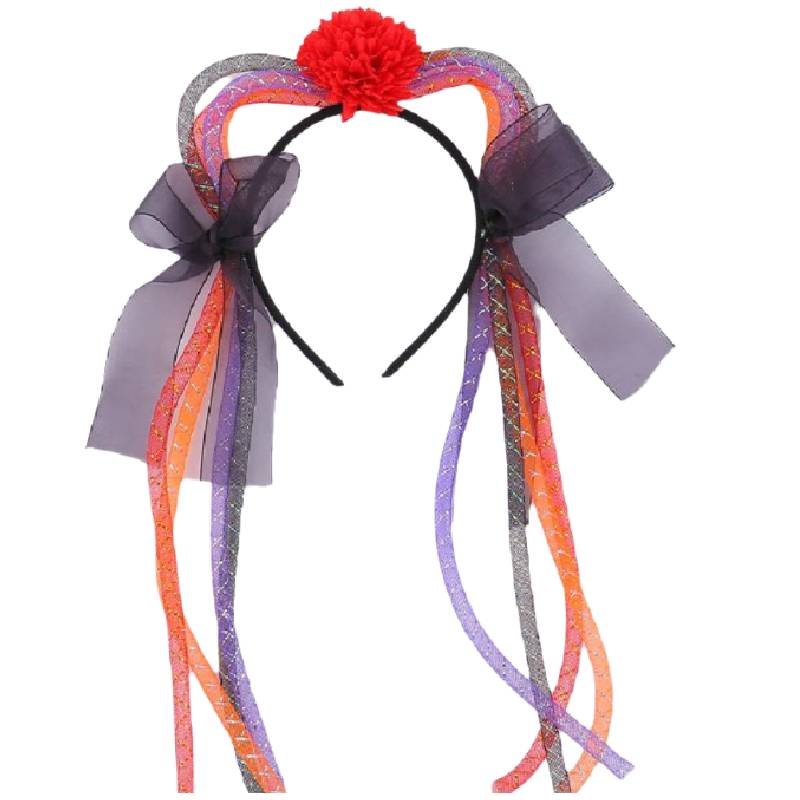

Hoop Hair Cat Ear Silk Ribbon Bowknot Halloween Adornment Head Party Buckle червоний
