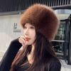 Warm Fisherman Hat Plush Mongolian Cap Fashion Snow Ski Cap  Women