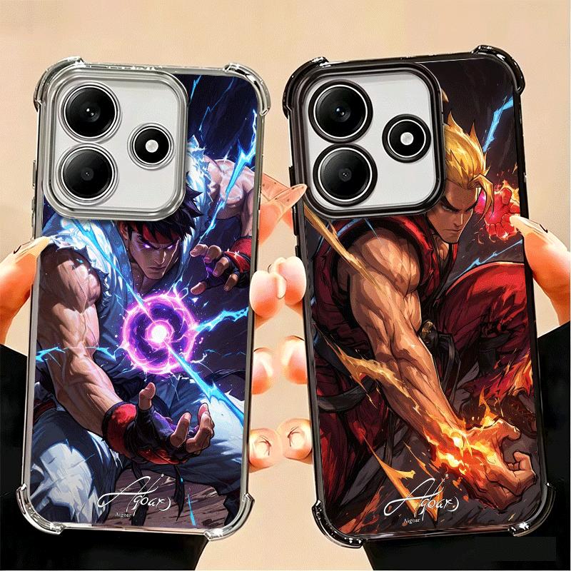 S-Street F-Fighters Soft Phone Case For Xiaomi Poco X7 X8 Pro Max X6 X5 X3 F8 Ultra F7 M8 M7 M5S Redmi 15C 15A 15 14C 13C 12C 13