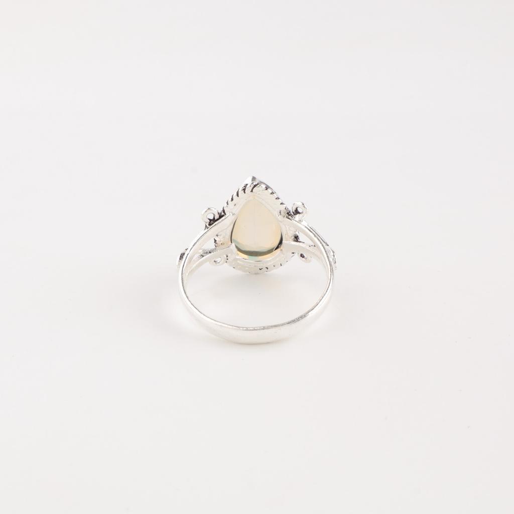 Milky Opal Gemstone 925 Stamped Silver Jewelry Handmade Statement Ring For Gift RR-57-19