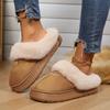 Fashion Plus Size Women Indoor Warm Fluffy Slippers Soft Faux Fur Thick Sole Lovers Winter Platform Shoes Female Male Home Floor Slipper