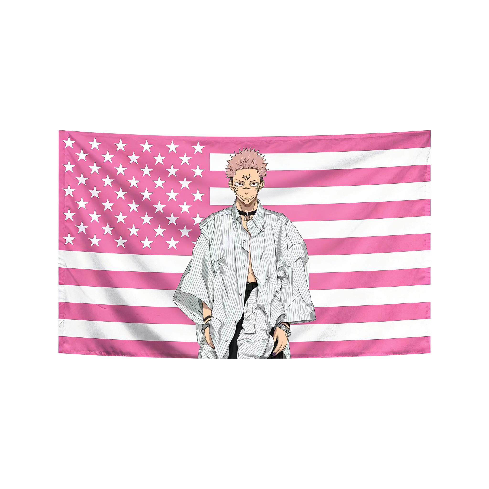 Jmg Household Supplies Unisex Jujutsu Kaisen Sukuna American Flag Anime Tapestry Wall Tapestry Wall Art Aesthetic Room Decor Room Decoration Accessories