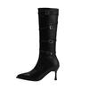 Retro style thin boots 2025 autumn and winter new design sense Spice girl pointed head high heel women's boots