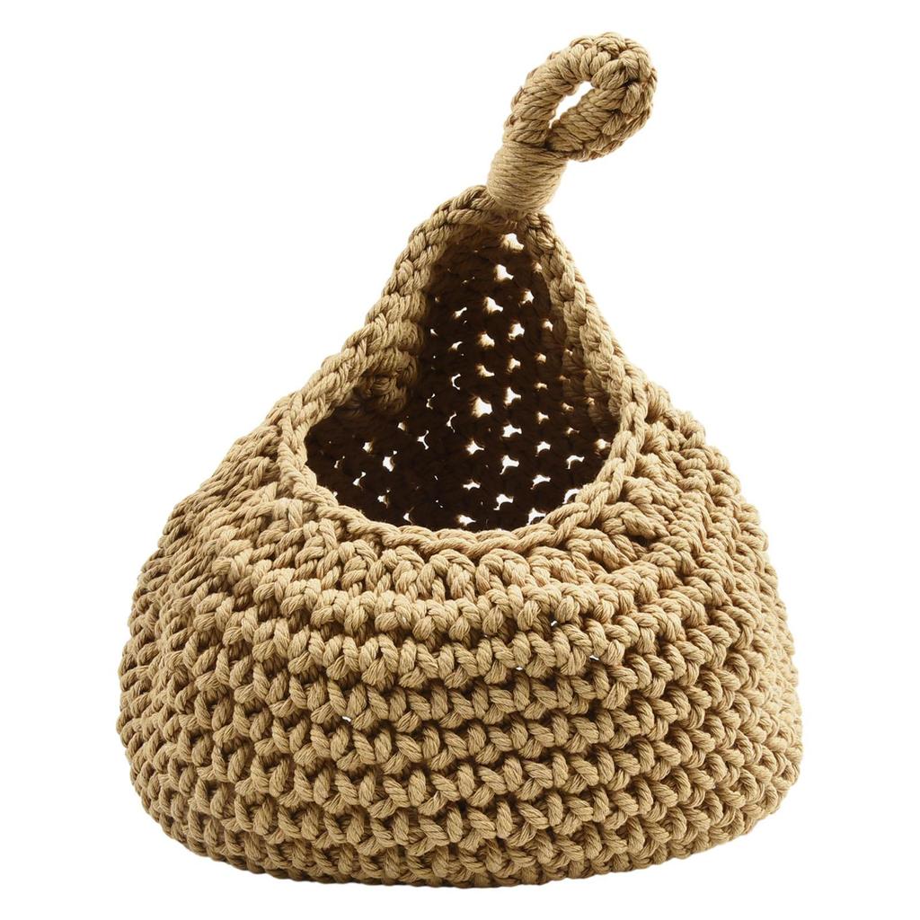 Kitchen Woven Basket Hanging Storage Baskets Cotton Rope